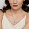 Zodiac - 925 Sterling Silver White Sapphire Bujukan Scorpio Medallion Pendant With Detachable Bail