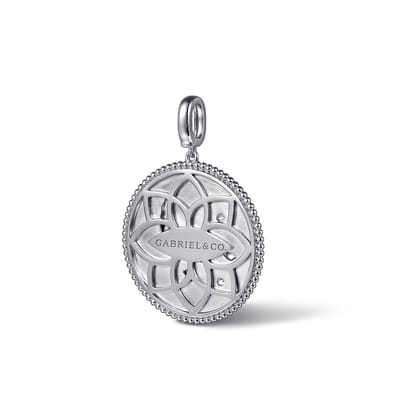 Zodiac - 925 Sterling Silver White Sapphire Bujukan Scorpio Medallion Pendant with Detachable Bail