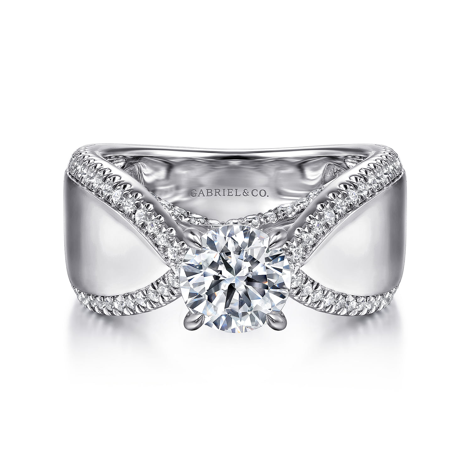 Zoella - 14K White Gold Round Diamond Engagement Ring