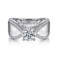 Zoella - 14K White Gold Round Diamond Engagement Ring