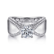 Zoella - 14K White Gold Round Diamond Engagement Ring