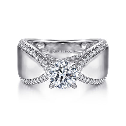 Zoella - 14K White Gold Round Diamond Engagement Ring