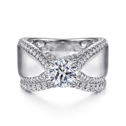 Zoella - 14K White Gold Round Diamond Engagement Ring