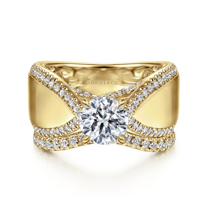 Zoella - 14K Yellow Gold Round Diamond Engagement Ring