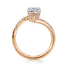 Leina - 14K Rose Gold Bypass Pear Shape Hidden Halo Diamond Engagement Ring - 0.3 ct