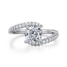 Leina - 14K White Gold Cushion Hidden Halo Diamond Engagement Ring - 0.25 ct
