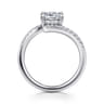 Leina - 14K White Gold Cushion Hidden Halo Diamond Engagement Ring - 0.25 ct