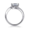 Aiva - 14K White Gold Bypass Emerald Cut Diamond Engagement Ring - 0.22 ct