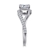 Aiva - 14K White Gold Bypass Emerald Cut Diamond Engagement Ring - 0.22 ct