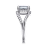 Leina - 14K White Gold Emerald Cut Hidden Halo Diamond Engagement Ring - 0.3 ct