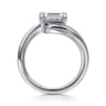 Delphi - 14K White Gold Bypass Emerald Cut Diamond Engagement Ring