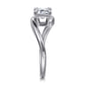 Delphi - 14K White Gold Bypass Emerald Cut Diamond Engagement Ring