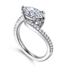Aiva - 14K White Gold Bypass Marquise Shape Diamond Engagement Ring - 0.22 ct