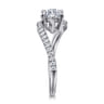 Aiva - 14K White Gold Bypass Marquise Shape Diamond Engagement Ring - 0.22 ct
