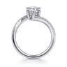 Leina - 14K White Gold Marquise Shape Hidden Halo Diamond Engagement Ring - 0.25 ct