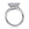 Slate - 14K White Gold Bypass Marquise Shape Diamond Engagement Ring - 0.35 ct