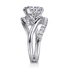 Slate - 14K White Gold Bypass Marquise Shape Diamond Engagement Ring - 0.35 ct