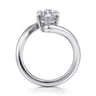 Lidya - 14K White Gold Bypass Marquise Shape Diamond Engagement Ring - 0.08 ct