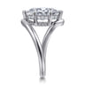 Lidya - 14K White Gold Bypass Marquise Shape Diamond Engagement Ring - 0.08 ct