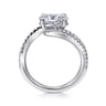 Aiva - 14K White Gold Bypass Oval Diamond Engagement Ring - 0.22 ct