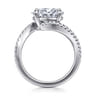 Aiva - 14K White Gold Bypass Oval Diamond Engagement Ring - 0.22 ct