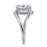 Lidya - 14K White Gold Bypass Oval Diamond Engagement Ring - 0.1 ct
