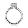 Lidya - 14K White Gold Bypass Oval Diamond Engagement Ring - 0.08 ct