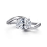Delphi - 14K White Gold Bypass Oval Diamond Engagement Ring