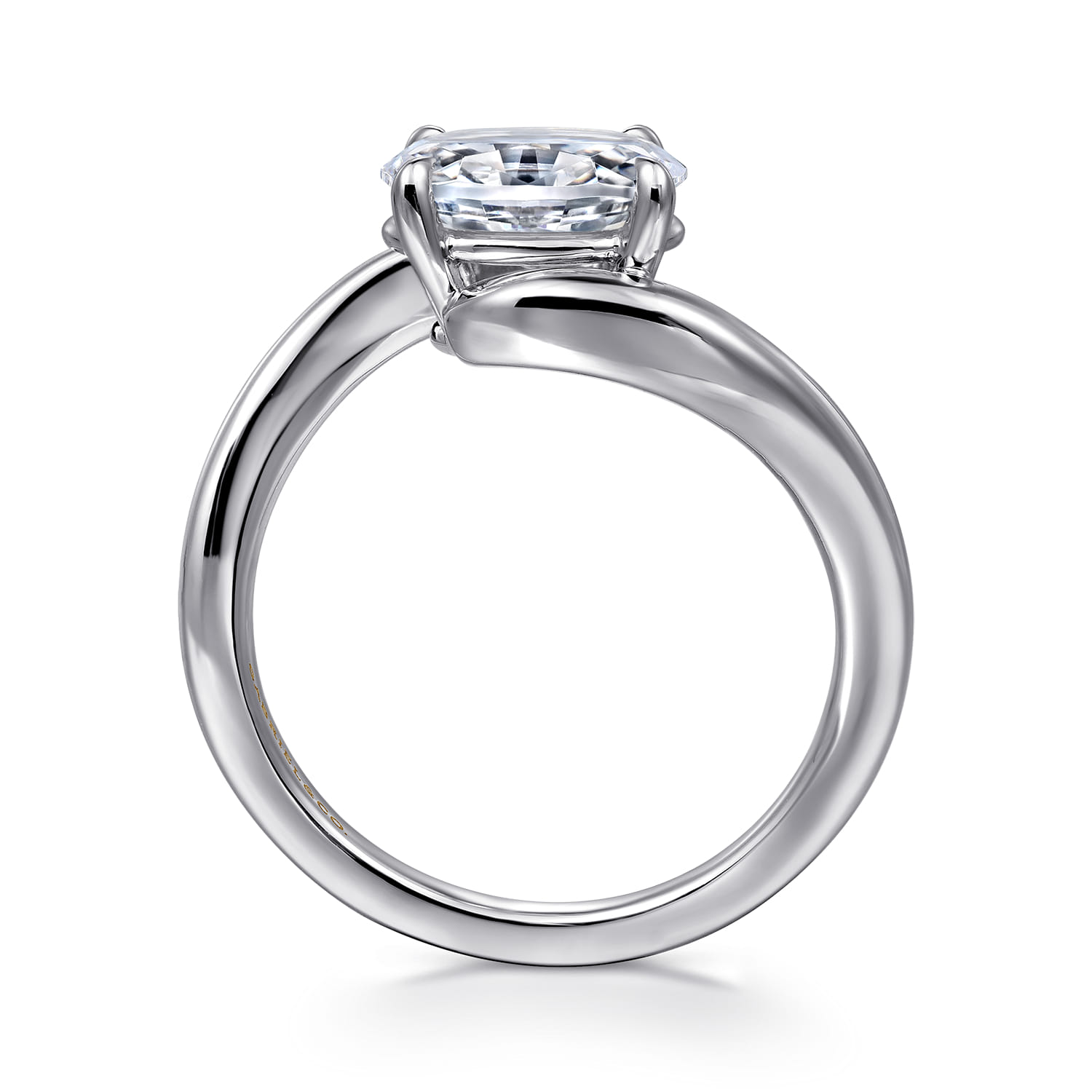 Delphi - 14K White Gold Bypass Oval Diamond Engagement Ring - Shot 2