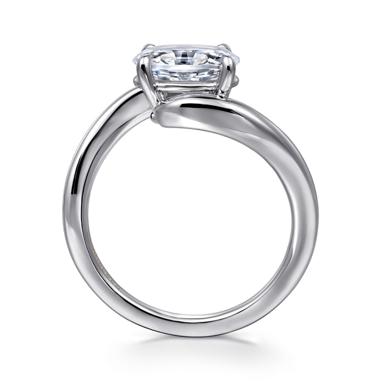 Delphi - 14K White Gold Bypass Oval Diamond Engagement Ring - Shot 2