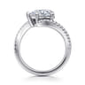 Aiva - 14K White Gold Bypass Pear Shape Diamond Engagement Ring - 0.22 ct