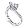 Aiva - 14K White Gold Bypass Pear Shape Diamond Engagement Ring - 0.22 ct