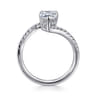 Leina - 14K White Gold Bypass Pear Shape Hidden Halo Diamond Engagement Ring - 0.3 ct