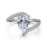 Leina - 14K White Gold Pear Shape Hidden Halo Bypass Engagement Ring - 0.3 ct