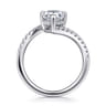 Leina - 14K White Gold Pear Shape Hidden Halo Bypass Engagement Ring - 0.3 ct