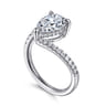Leina - 14K White Gold Pear Shape Hidden Halo Bypass Engagement Ring - 0.3 ct