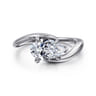 Delphi - 14K White Gold Bypass Pear Shape Diamond Engagement Ring