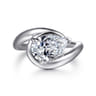 Chapelle - 14K White Gold Bypass Pear Shape Diamond Engagement Ring