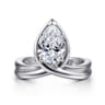 Dottie - 14K White Gold Bezel Prong Bypass Pear Shape Diamond Engagement Ring