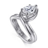 Dottie - 14K White Gold Bezel Prong Bypass Pear Shape Diamond Engagement Ring