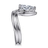 Dottie - 14K White Gold Bezel Prong Bypass Pear Shape Diamond Engagement Ring