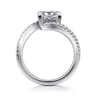Aiva - 14K White Gold Bypass Princess Cut Diamond Engagement Ring - 0.22 ct