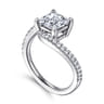 Aiva - 14K White Gold Bypass Princess Cut Diamond Engagement Ring - 0.22 ct