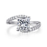 Leina - 14K White Gold Princess Hidden Halo Diamond Engagement Ring - 0.25 ct