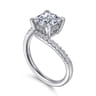 Leina - 14K White Gold Princess Hidden Halo Diamond Engagement Ring - 0.25 ct