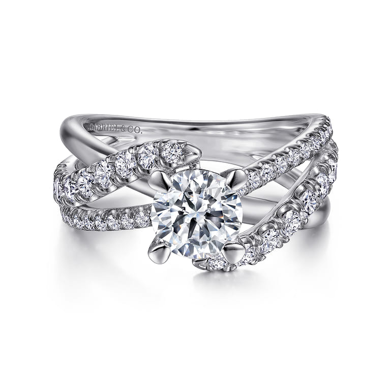 Zaira - 14K White Gold Round Diamond Engagement Ring - 0.75 ct - Shot 1