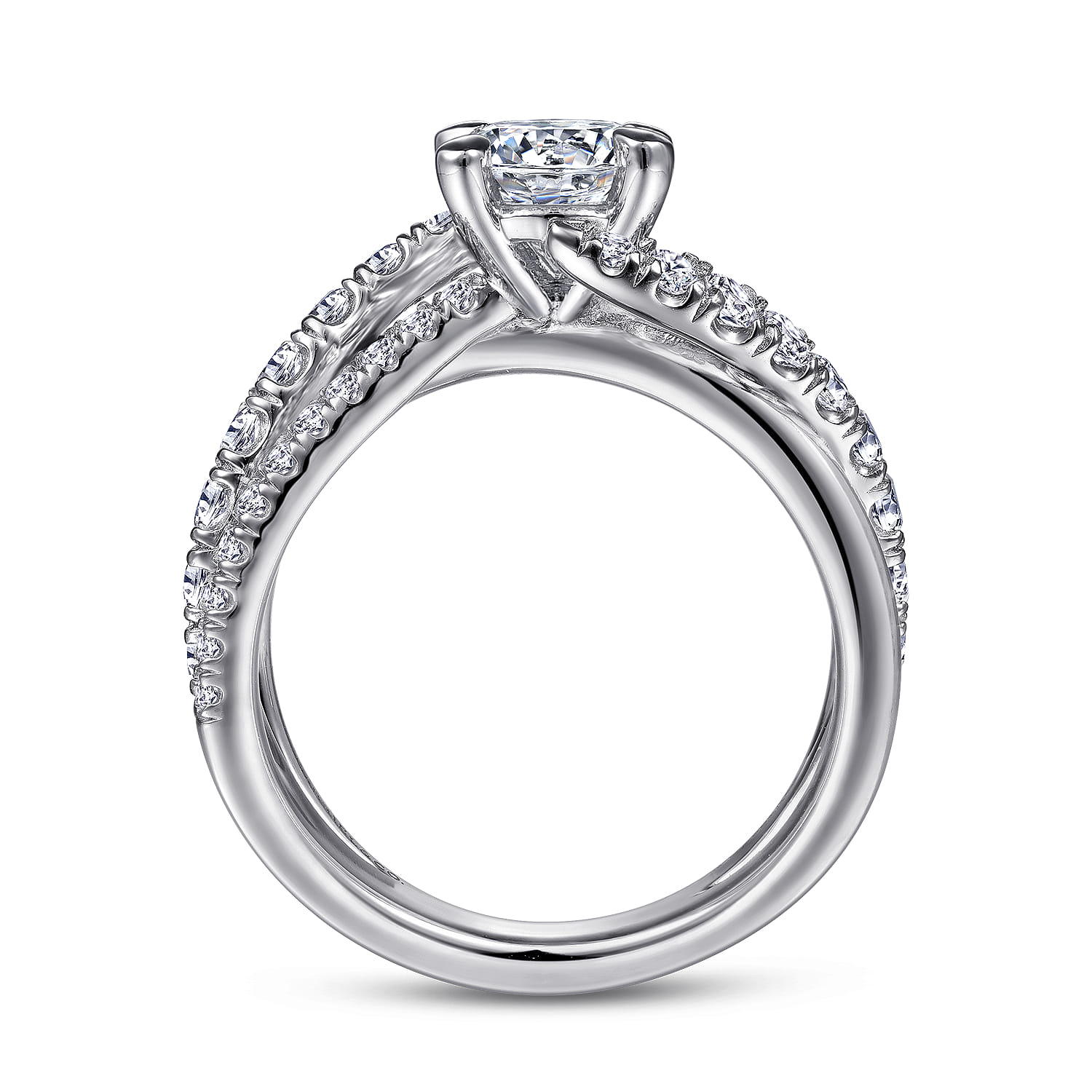 Zaira - 14K White Gold Round Diamond Engagement Ring - 0.75 ct - Shot 2