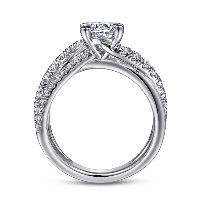 Zaira - 14K White Gold Round Diamond Engagement Ring - 0.75 ct - Shot 2