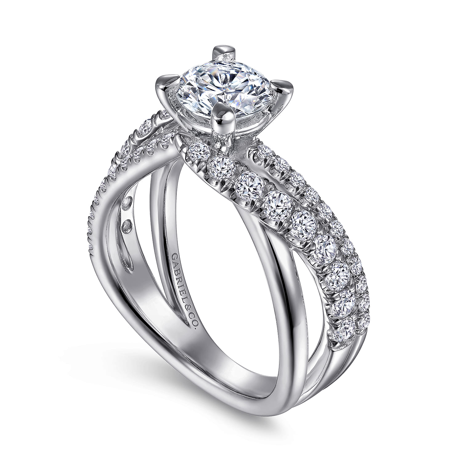 Zaira - 14K White Gold Round Diamond Engagement Ring - 0.75 ct - Shot 3