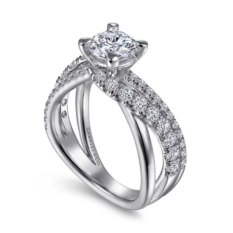 Zaira - 14K White Gold Round Diamond Engagement Ring - 0.75 ct - Shot 3